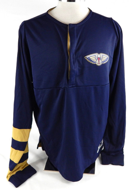 2016-17 New Orleans Pelicans Omer Asik #3 Game Used Navy Shooting Shirt XL 157