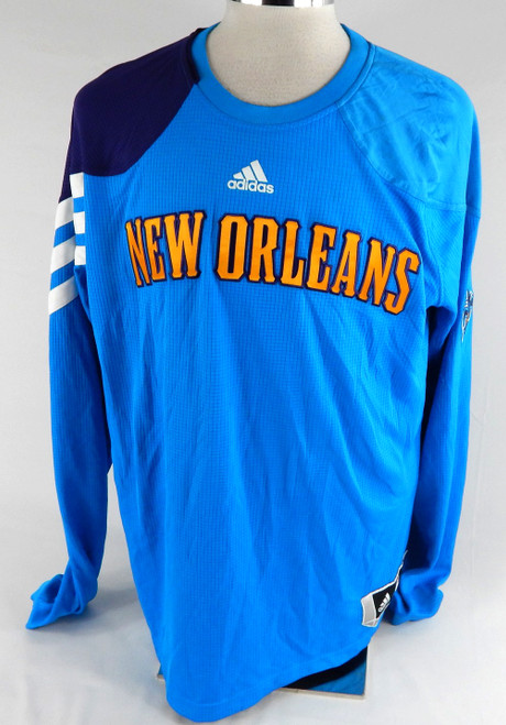 2011-12 New Orleans Pelicans Game Issued Blue Shooting Shirt L 163