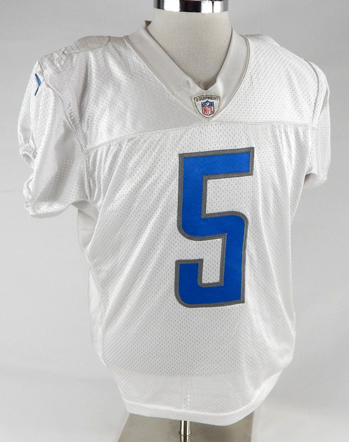 2019 Detroit Lions Matt Prater #5 Game Used White Practice Jersey 46 357