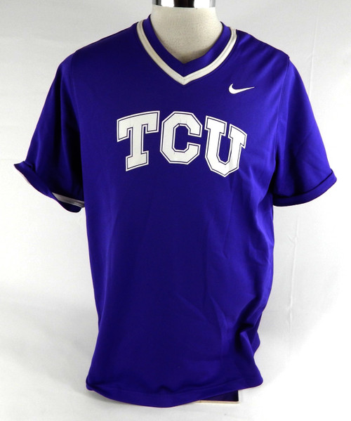 2023 Texas Christian TCU Frogs #41 Game Used Purple Practice Jersey Baseball L 2