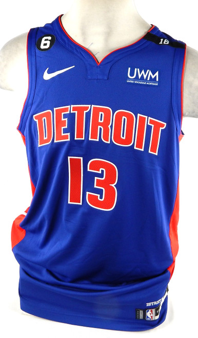 2022-23 Detroit Pistons Kelly Olynyk #13 Game Issued Blue Jersey 50 DP73822