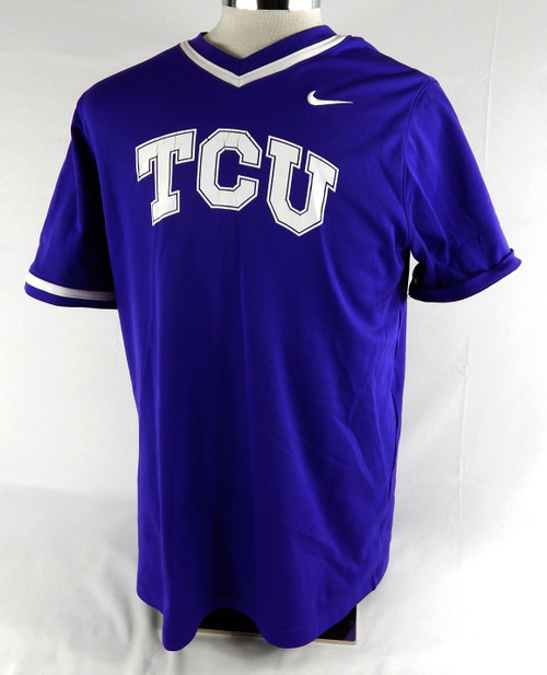 2023 Texas Christian TCU Frogs #38 Game Used Purple Practice Jersey Baseball L 1