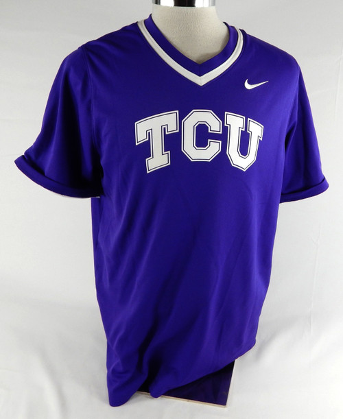 2023 Texas Christian TCU Frogs #37 Game Used Purple Practice Jersey Baseball L 4
