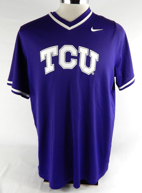 2020 Texas Christian TCU Frogs #52 Game Used Purple Practice Jersey Baseball XL4