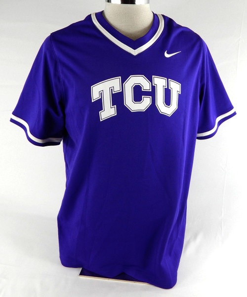 2023 Texas Christian TCU Frogs #61 Game Used Purple Practice Jersey Baseball L36
