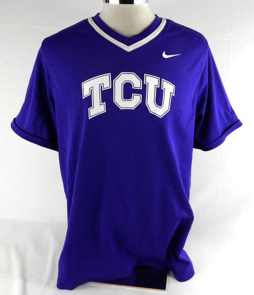 2023 Texas Christian TCU Frogs #33 Game Used Purple Practice Jersey Baseball 1
