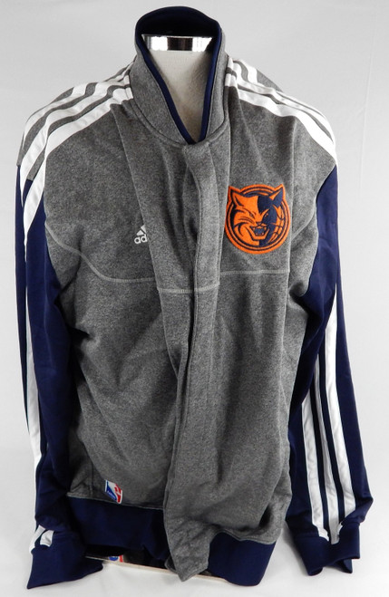 2012-13 Charlotte Bobcats DeSagana Diop #2 Game Used Grey Warm Up Jacket 3XL 026