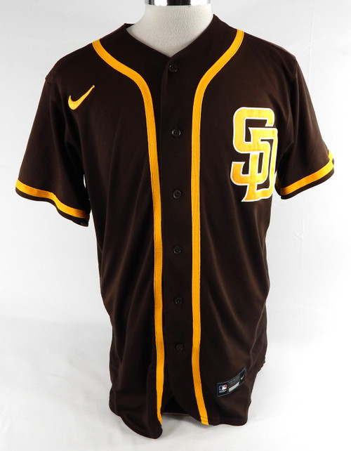 2020-24 San Diego Padres Malone #49 Game Used Brown Jersey Throwback ST BP 556