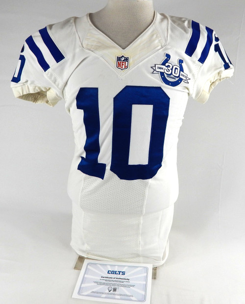 2013 Indianapolis Colts Nathan Palmer #10 Game Issued P Used White Jersey 30 P 8