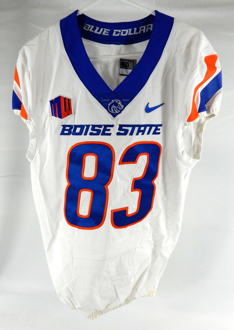 2022 Boise State Broncos #83 Game Used White Jersey Football NP Rem 40 DP99933