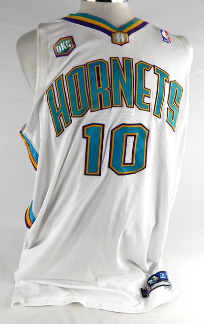 2005-06 New Orleans Hornets Bostjan Nachbar #10 Game Used White Jersey OKC P 2