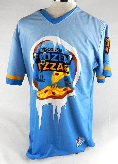 2025 Wisconsin Timber Rattlers #20 Game Used Blue Jersey Frozen Pizza 46 989