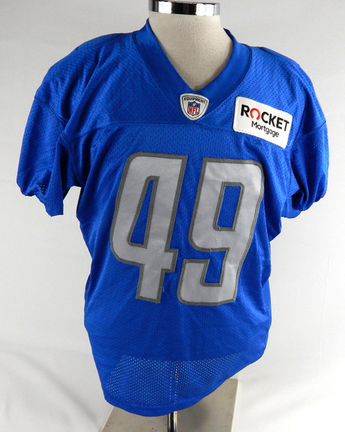 2021 Detroit Lions Curtis Bolton #49 Game Issued Blue Practice Jersey S 926