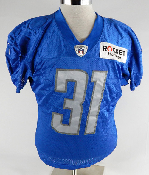 2018 Detroit Lions Teez Tabor #31 Game Used Blue Practice Jersey 44 183