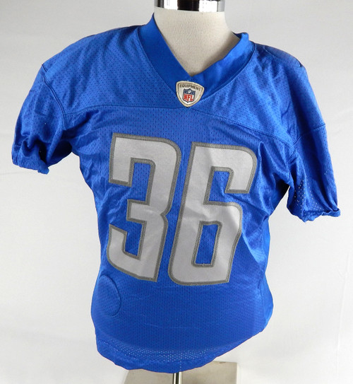 2018 Detroit Lions Andre Chachere #36 Game Used Blue Practice Jersey 44 200