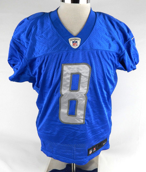 2015 Detroit Lions Dan Orlovsky #8 Game Used Blue Practice Jersey 46 237