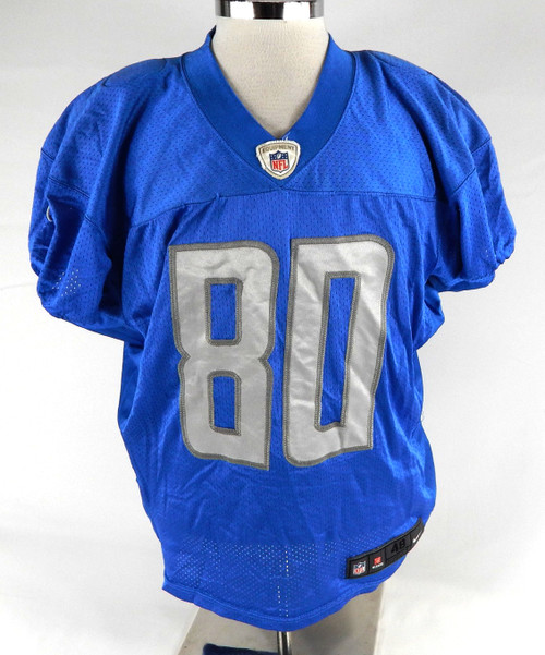 2014 Detroit Lions Joseph Fauria #80 Game Used Blue Practice Jersey 48 266