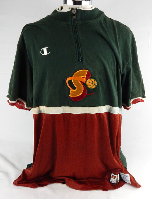 1990s Seattle Supersonics #21 Game Used Green Shooting Shirt XXL 877
