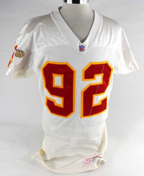 1996 Kansas City Chiefs #92 Game Used White Jersey 899