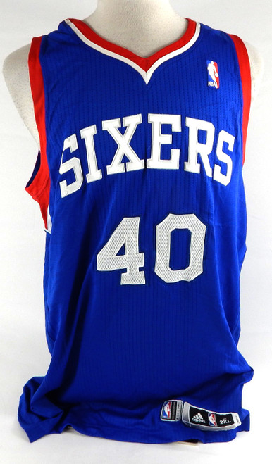 2013-14 Philadelphia 76ers Jarvis Varnado #40 Game Issued Blue Jersey 2XL 937