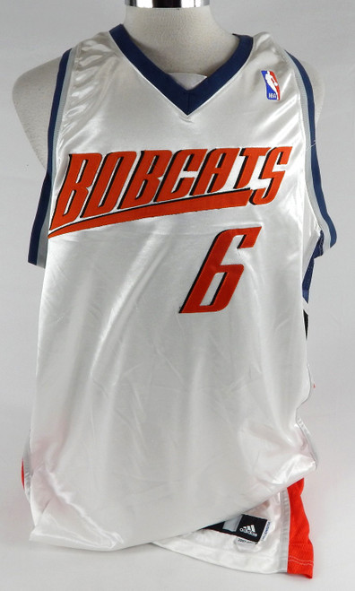 2007-08 Charlotte Bobcats Nazr Mohammed #6 Game Issued White Jersey 54 994