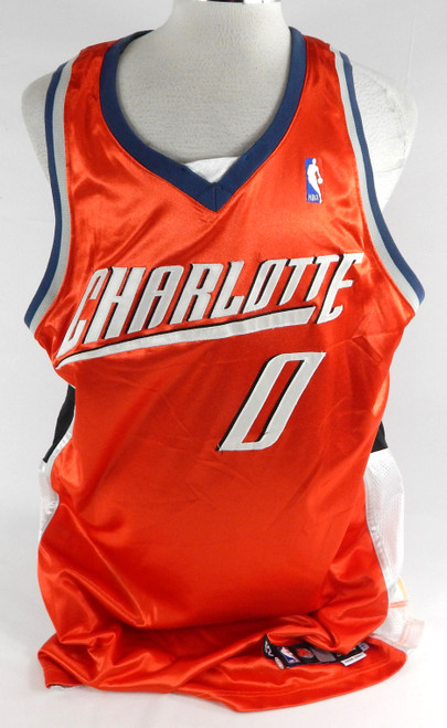 2006-07 Charlotte Bobcats Jeff McInnis #0 Game Issued Orange Jersey 52 008