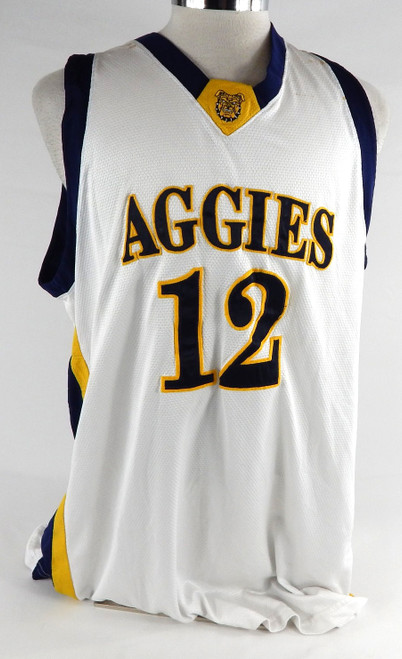 2000s North Carolina A&T Aggies #12 Game Used White Jersey Basketball XL 836
