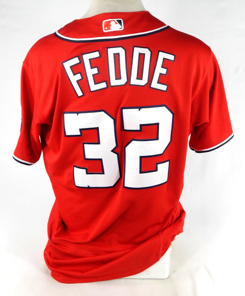 2022 Washington Nationals Erick Fedde #32 Game Issued Pos Used Red Jersey 46 462