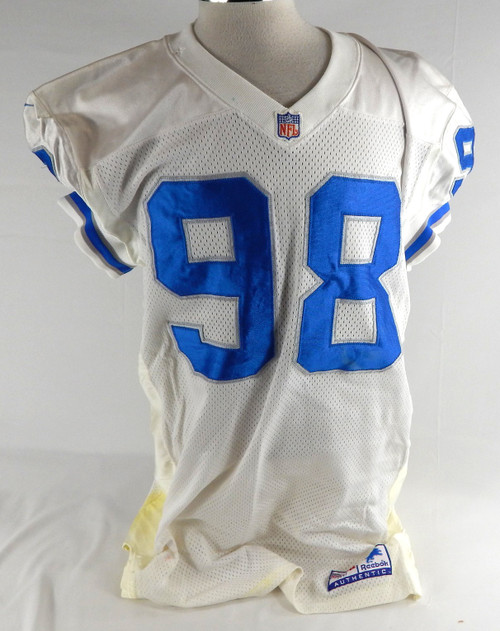 1997 Detroit Lions Don Sasa #98 Game Used White Jersey 50 423