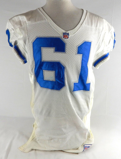 1997 Detroit Lions Jim Pyne #61 Game Used White Jersey 50 428