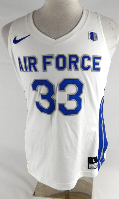 2019-20 Air Force Falcons #33 Game Issued Pos Used White Jersey Basketball L 447