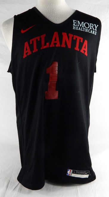 2024-25 Atlanta Hawks Jalen Johnson #1 Game Used Black Practice Jersey L DP94568