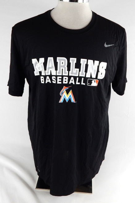 2017 Miami Marlins #36 Game Used Black Training Shirt XL 859