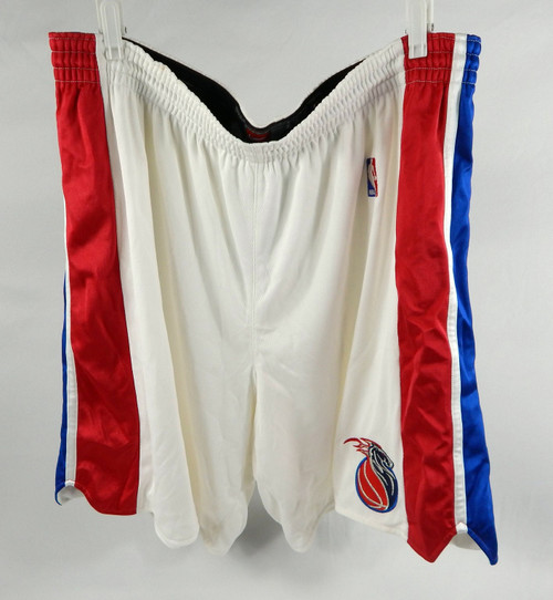 2001-04 Detroit Pistons Game Issued White Shorts 48 687