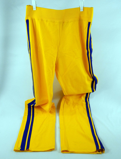 1980s Golden State Warriors Game Issued Yellow Warm Up Pants 36 690