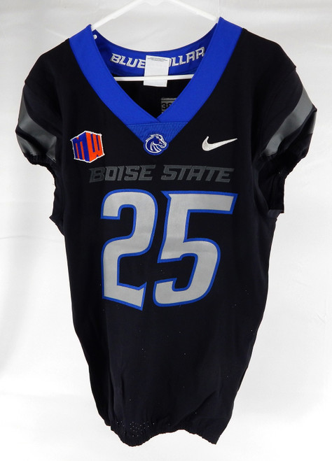 2020 Boise State Broncos #25 Game Used Black Jersey Football NP Rem 38 DP99876