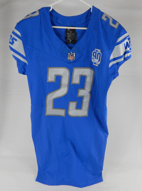 2023 Detroit Lions Saivion Smith #23 Game Issued Blue Jersey 90th Patch 40+4 938