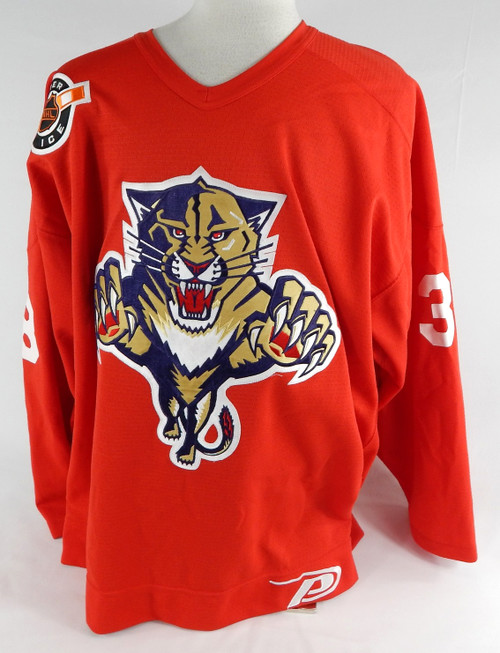 2000s Florida Panthers Matt Sommerfeld #38 Game Used Red Practice Jersey 54 022