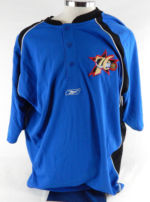2002-06 Philadelphia 76ers #54 Game Used Blue Warmup Shooting Shirt 3XL 199