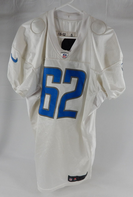 2018 Detroit Lions Josh Fatu #62 Game Issued White Practice Jersey 52 244