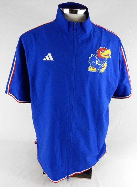 2024-25 Kansas Jayhawks Rylan Griffen #6 Game Used Blue Warm Up Jacket L 698