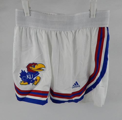 2021-22 Kansas Jayhawks Game Issued White Shorts Basketball MN2 597