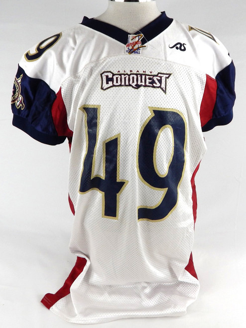 2008-08 Albany Conquest Hobbs #49 Game Used White Jersey Arena Football 2XL 148