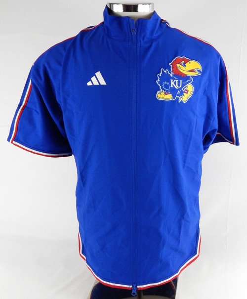 2024-25 Kansas Jayhawks Game Used Blue Warm Up Jacket S 696
