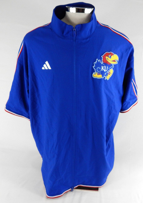 2024-25 Kansas Jayhawks KJ Adams #24 Game Used Blue Warm Up Jacket XL 699