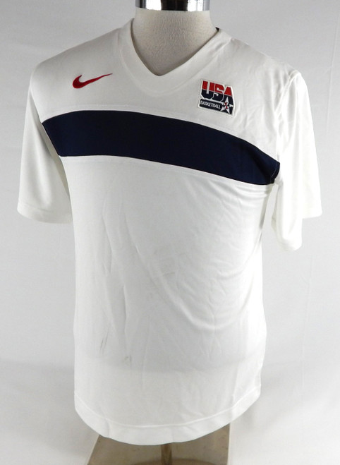 2011-12 Team USA Basketball Game Issued White Shooting Shirt S 750