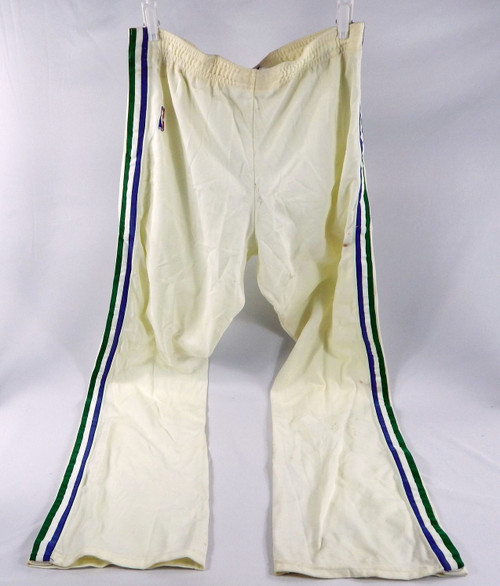 1980s Dallas Mavericks #32 Game Used White Basketball Warm Up Pants 36 344
