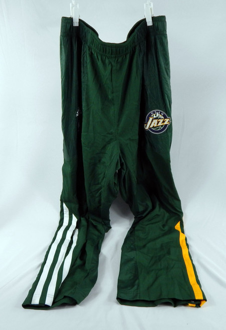 Utah Jazz #19 Game Used Green Basketball Warm Up Pants Size 2XL 143