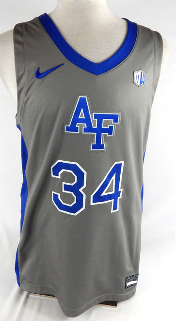 2021-22 Air Force Falcons #34 Game Issued Pos Used Grey Jersey Basketball L 285