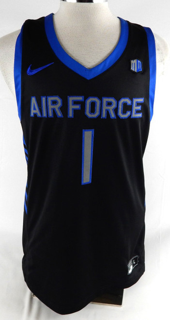 2023-24 Air Force Falcons #1 Game Issued Pos Used Black Jersey Basketball L 296